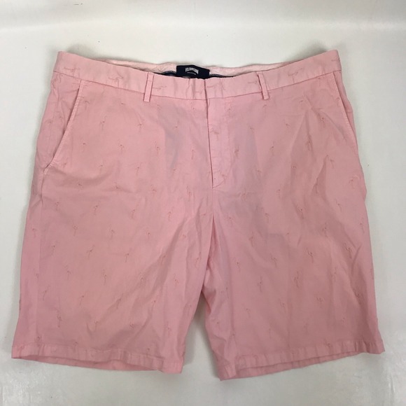 Vilebrequin Shorts Men's Bermuda Pink Flamingo all over monogram Size 40 US